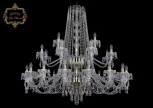 Подвесная большая люстра Art Classic 11.24 11.24.16+8+4.460.2d.Br.V7010 (220V, хрусталь, на цепи, подсвечник, свеча)