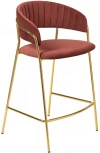 Стул полубарный Turin терракотовый с золотыми ножками Bradex Home FR 0915