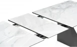 Стеклянный стол Woodville Денхольм 240(290)х100х75 белый мрамор / черный 553548