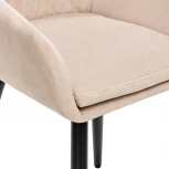 Стул с подлокотниками Слим, каркас Черный, велюр Бежевый Leset