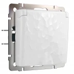 Розетка влагозащ. с зазем. с защит. крышкой и шторками (hammer белый) Werkel W1271201 (a052021)