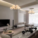 Подвесная люстра большая Lumien Hall Малье LH1053/15H-NK-WT