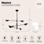 Потолочная люстра на штанге Maytoni Mollis MOD126PL-08B (220V)