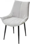 Обеденный стул M-City Осло Светло-серый Vivaldi #V06, велюр / черный каркас