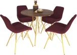 Обеденная группа SHT-DS147 рубиновое вино/палисандр/золото Sheffilton 8765042501