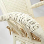 Комплект обеденный "ANDREA GRAND" (стол со стеклом+6 кресел+ подушки) TCH White (белый), Ткань рубчик, цвет кремовый Tetchair ANDREA GRAND 12427