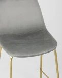 Стул полубарный Stool Group Валенсия велюр серый золотые ножки УТ000004428