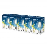 Лампочка светодиодная E27 8W груша прозрачная Uniel LED-A60-8W/WW/E27/CL GLA01TR Набор из 5штук