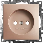 Розетка без заземления со шторками (шампань) Stekker Катрин 39595