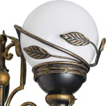 Настенный фонарь уличный Кузнечное дело Галактика 30-002-ЧЗ (220V, ковка, шар, листья, под старину, IP54)