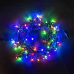 Гирлянда Нить 10м Разноцветная 220В, 75 LED, Провод Черный Каучук, IP65