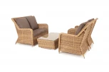 Лаунж-зона из искусственного ротанга, цвет соломенный 4SIS Гляссе Сингл GS2C2T-4-SET