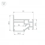 Профиль STRETCH-25-WALL-SIDE-2000 (Arlight, Алюминий) 040061