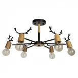 Потолочная люстра на штанге Loft IT Sven 10024/6 Black (220V, рога)
