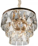Подвесная люстра ярусная Omnilux 729 OML-72903-09 (220V, хрусталь, на цепи, круглые)