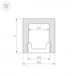Профиль ARH-MICRO-0607-2000 ANOD (Arlight, Алюминий) 036398