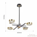 Потолочная люстра на штанге Arte Milano 271279/4 NI/GD (LED, 220V)