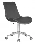 Кресло офисное DOBRIN DORA (серый велюр (1922-19), хромированная сталь)
