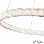 Подвесной светильник Arte Milano Venezia 311311/D800 NI (регулировка яркости, LED, 220V, хрусталь, пульт управления, на тросе, кольцо)