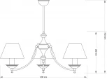 Потолочная люстра на штанге Kutek San Marino Lampshade SAN-ZW-3(P/A)CR (220V, хрусталь CR)