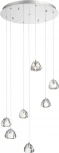 Подвесной светильник ST Luce Waterfall SL6017.101.07 Хром/Прозрачный с пузырьками воздуха LED 7*3W (220V, на проводе)