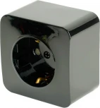 Розетка с заземлением (черный) Stekker София 49314