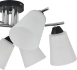 Потолочная люстра на штанге Escada Lavatera 2132/6P 6х60Вт E27, металл/стекло, хром/черный, матовый плафон (220V)