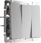 Выключатель трехклавишный (серебряный матовый) Werkel W1130065 (a066803)