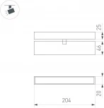 Трековый светильник магнитный MAG-FLAT-FOLD-25-S200-6W Day4000 (WH, 100 deg, 24V) (Arlight, IP20 Металл) 050068 (LED)