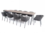 Обеденная группа на 10 персон, стол HPL, плоский роуп 4SIS Санта-Фе SFCB10T1-11-SET