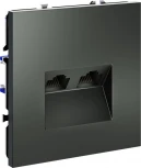 Розетка двойная Ethernet RJ-45 (титан) Voltum S70 VLS060206