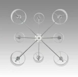 Потолочная люстра на штанге Lumion Latti 6589/8C хром/белый, металл/текстиль E14 8*40W 220V (круглые)