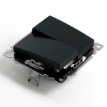 Переключатель двухклавишный (черный) Stekker Катрин 49167