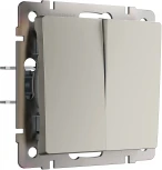 Выключатель двухклавишный проходной (дымчатый) Werkel W1222004