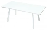 Стол ФИН 140 Белый, стекло/ Белый каркас