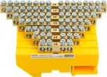 Шина заземления на изоляторе на DIN-рейку 10 выводов (желтый) Stekker 49547