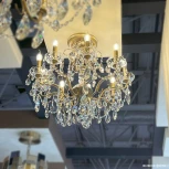 Потолочная люстра на штанге Crystal Lux MONTANA PL9 (220V, подвески, подсвечник, свеча)