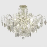 Потолочная люстра на штанге Crystal Lux ESMIRALDA PL9 SILVER (220V, подвески, листья)