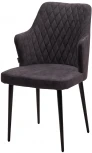 Стул HERMAN Kashemir 980 Темный серо-коричневый, велюр / черный каркас M-City 461MC05031