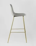Стул барный Stool Group Валенсия велюр серый золотые ножки УТ000004435