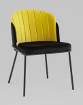 Стул Дабл велюр черный с желтой вставкой Stool Group УТ000035576