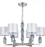 Подвесная люстра ST Luce Lingotti SL1759.103.06 Хром, Голубой/Белый E14 6*40W (220V, на цепи)