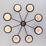 Потолочная люстра Wi-Fi на штанге Eurosvet Nocciola 70106/8 черный (220V, управление смартфоном, голосовое управление, умный дом - Minimir Home, Алиса, Маруся, Салют, шарики)