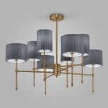 Потолочная люстра Wi-Fi на штанге Eurosvet Notturno 60162/8 латунь (220V, управление смартфоном, голосовое управление, умный дом - Minimir Home, Алиса, Маруся, Салют)