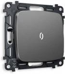 Комплект механизма Ambrella Volt 1-клавишного проходного выключателя с подсветкой 5600K OMEGA MO652035 Антрацит серый QUANT