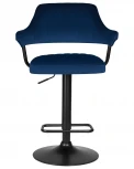 Стул барный DOBRIN CHARLY BLACK (синий велюр (MJ9-117)) 5019_BlackBase-LM BLACK, цвет сиденья синий (MJ9-117), основания черный