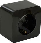 Розетка с заземлением (черный) Stekker София 49314