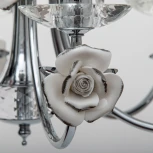 Подвесная люстра Abrasax 2031/6 (chrome) (220V, на цепи, цветы, розы)