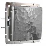 Розетка влагозащ. с зазем. с защит. крышкой и шторками (hammer серебряный) Werkel W1271206 (a052077)