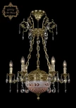 Подвесная люстра с хрустальными подвесками Art Classic 31.51 31.51.6.CK125SP.250SP.G.Sp.Amber.White.1B